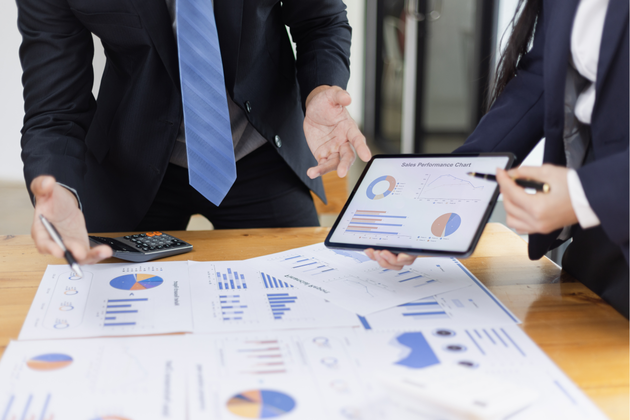 Reviewing customer data and sales performance
