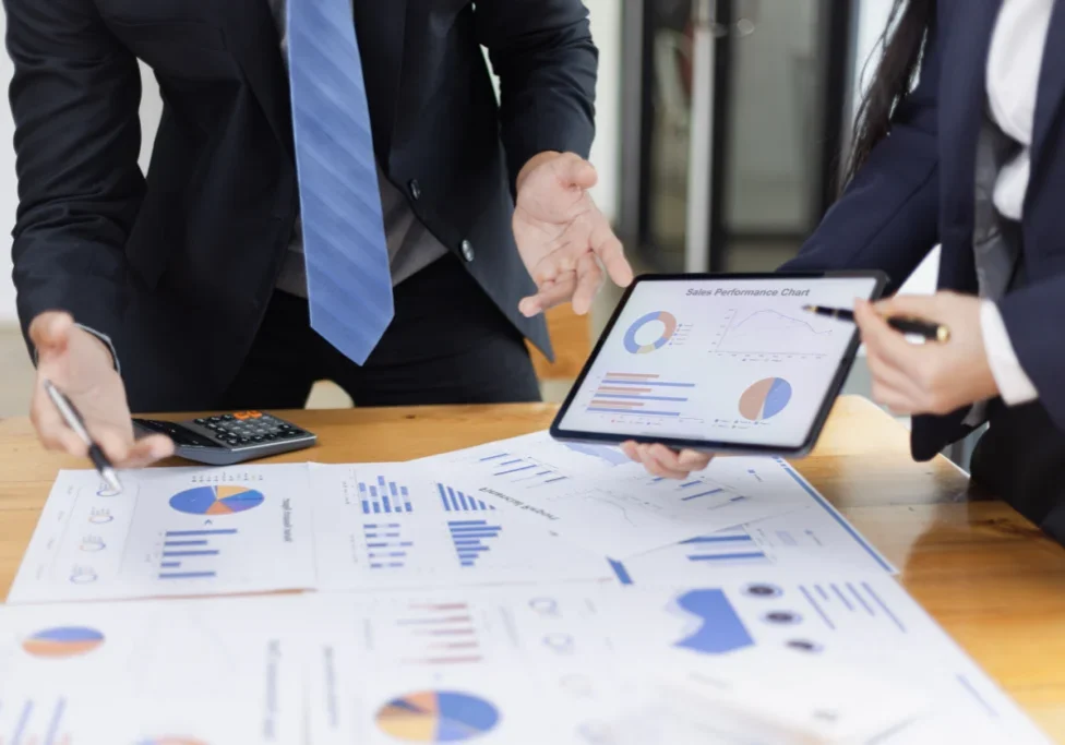 Reviewing customer data and sales performance